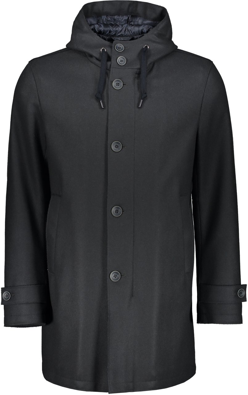 Herno Black padded jacket with adjustable hood Blauw