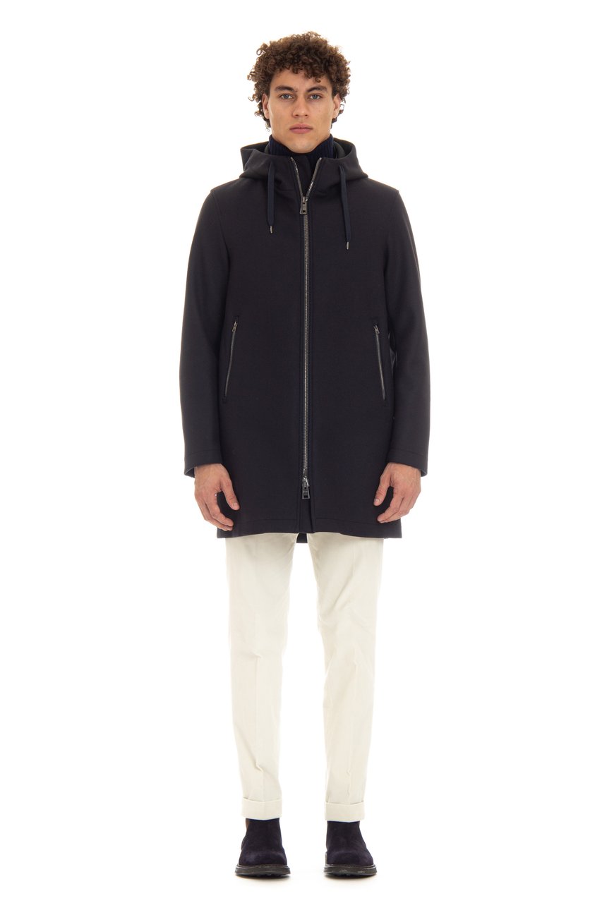 Herno Wool-Scuba Lined Parka Zwart