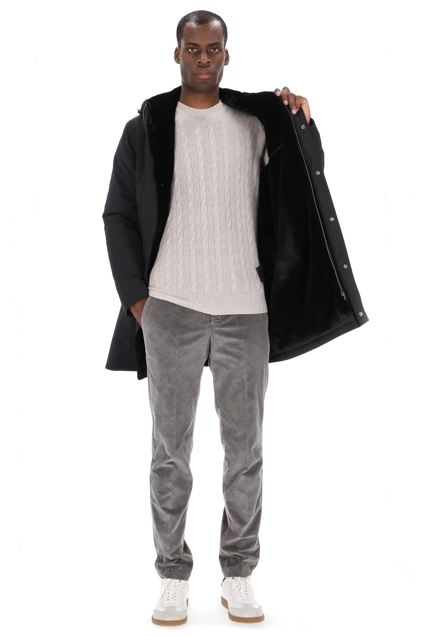 Herno Nylon Parka with Sherpa Lining Zwart