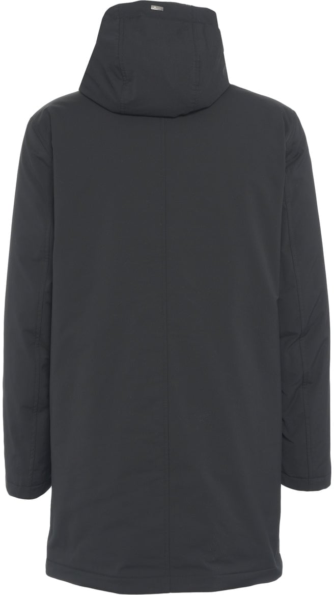 Herno Parka with faux fur hood Zwart