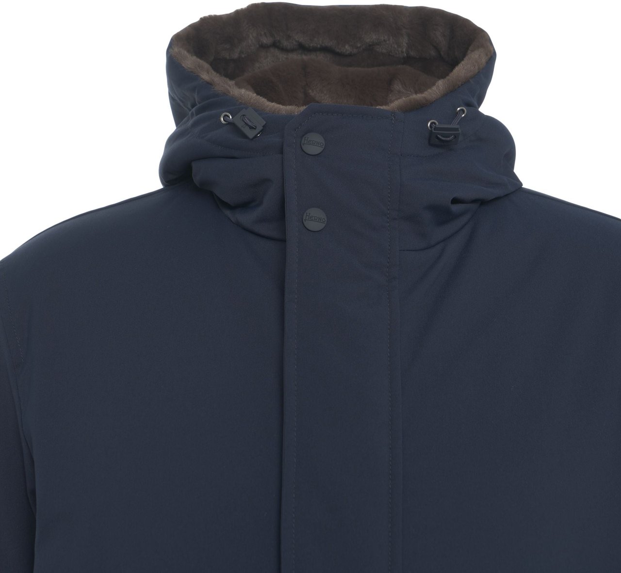 Herno Parka with faux fur hood Blauw