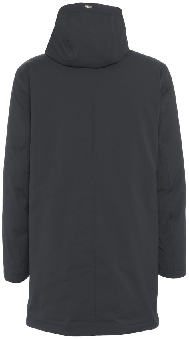 Herno Parka con cappuccio in ecopelliccia Zwart