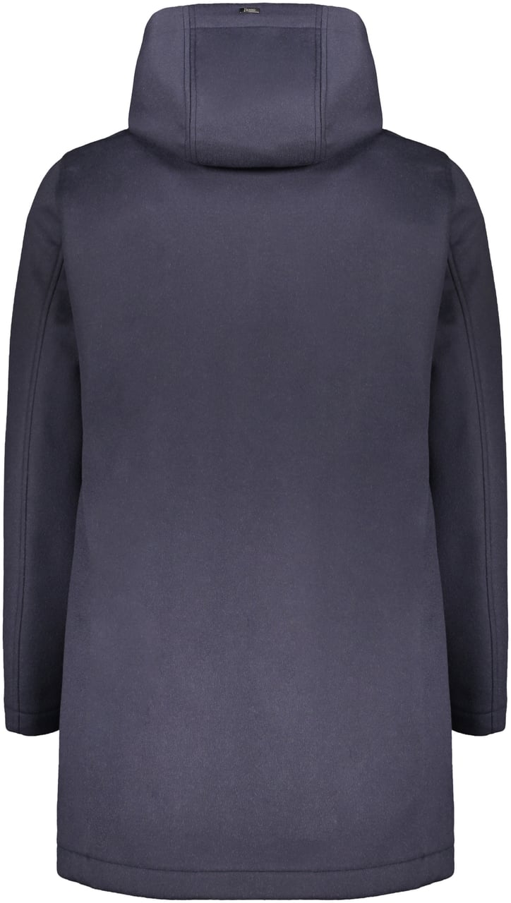 Herno Blue jacket with adjustable hood Blauw