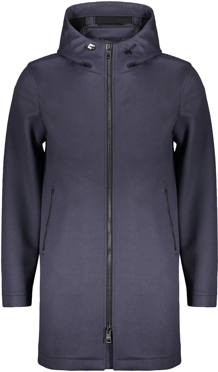 Herno Blue jacket with adjustable hood Blauw