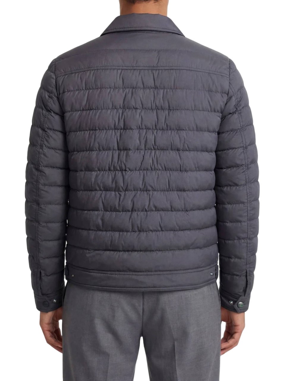 Herno Grey Legend Quilted Denim Casual Jacket Grijs