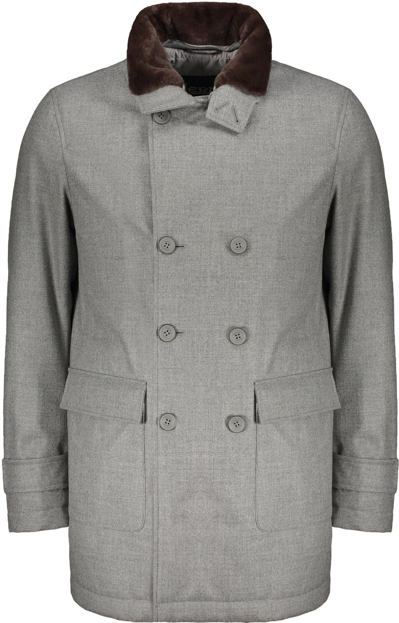 Herno Double-breasted gray elegant jacket Grijs