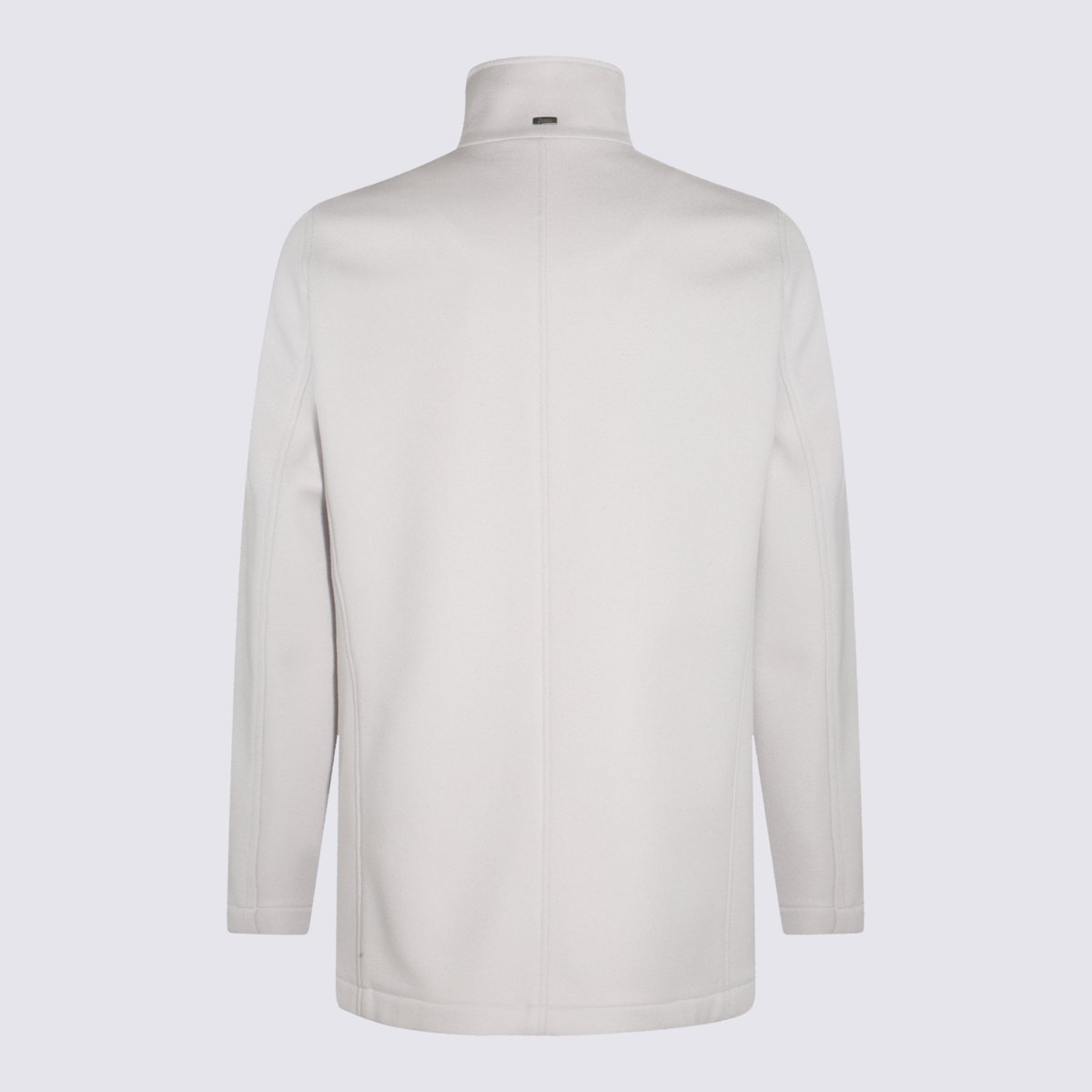 Herno Double-Breasted Coat With High Stand Collar And Minimalist Design Wit