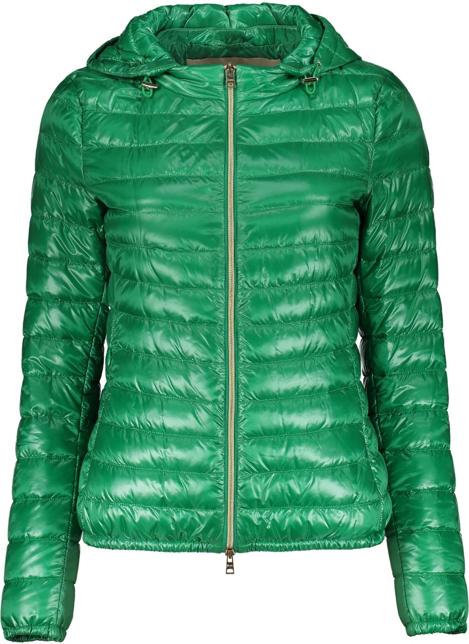 Herno Light green jacket with hood and zip Groen
