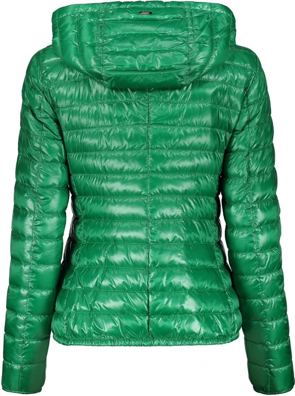 Herno Light green jacket with hood and zip Groen