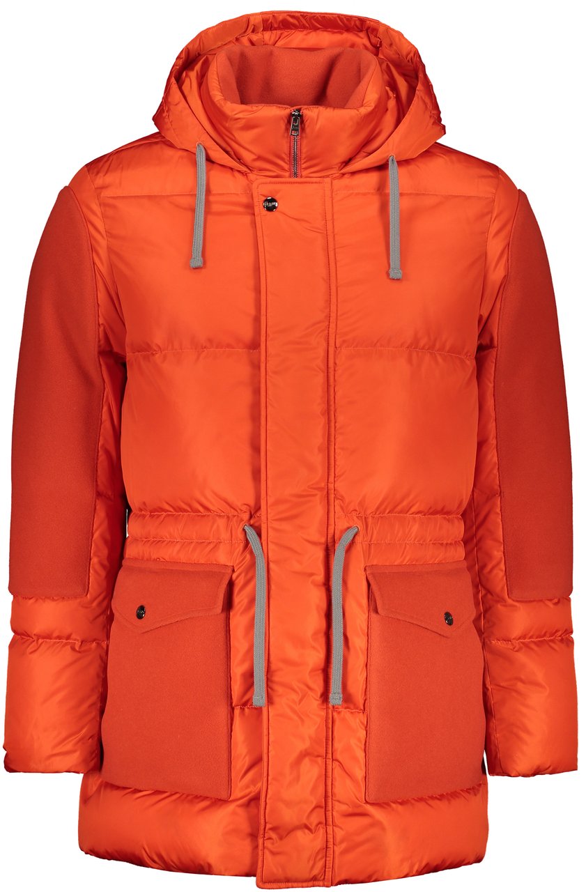 Herno Hooded down jacket Oranje