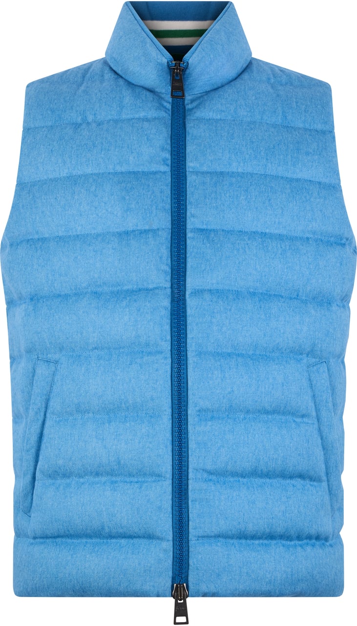 Herno Blue padded gilet with zipper and casual design Blauw