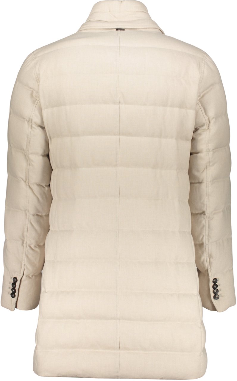Herno Beige down jacket with elegant collar Neutraal