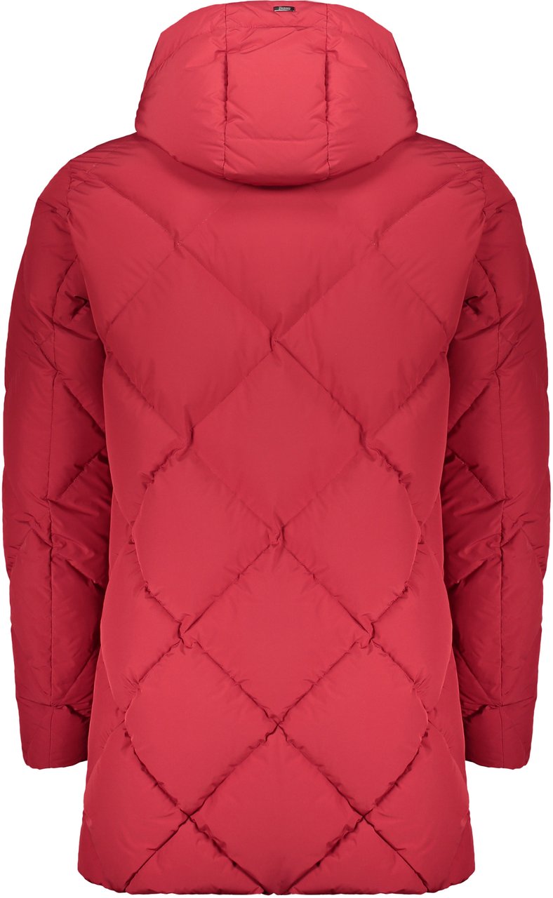 Herno Red padded jacket with hood Rood