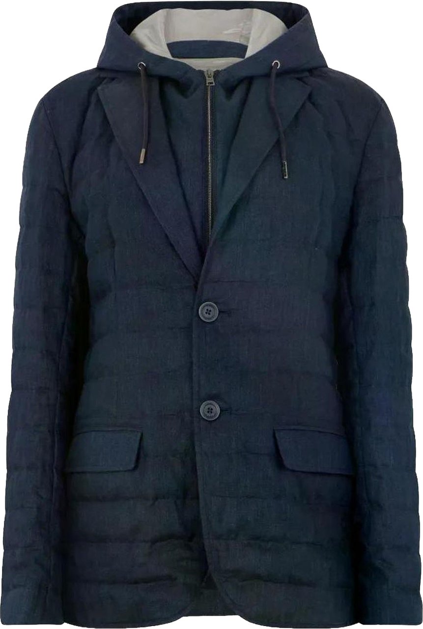 Herno Herno Linen Quilted Jacket Blauw
