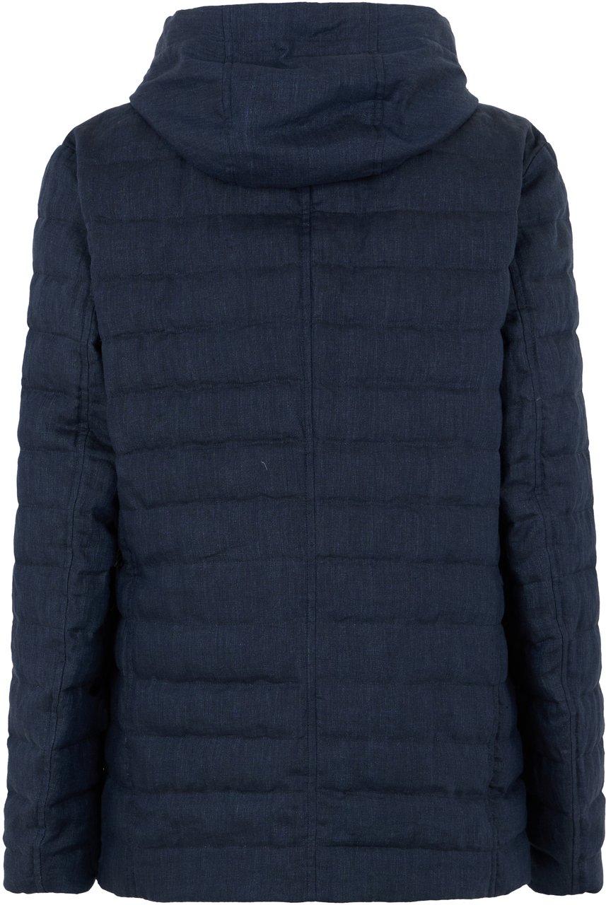 Herno Dark blue winter coat with elegant hood Blauw