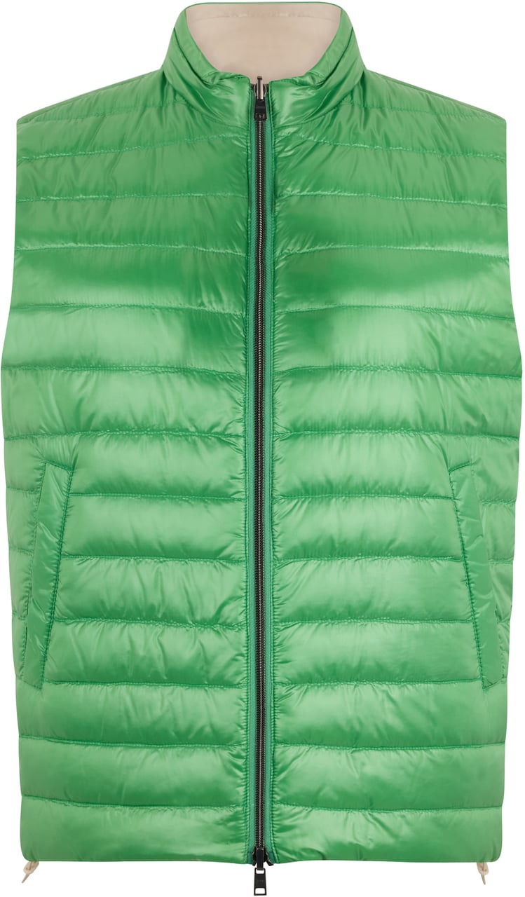 Herno Green padded gilet with a minimalist and versatile design Groen