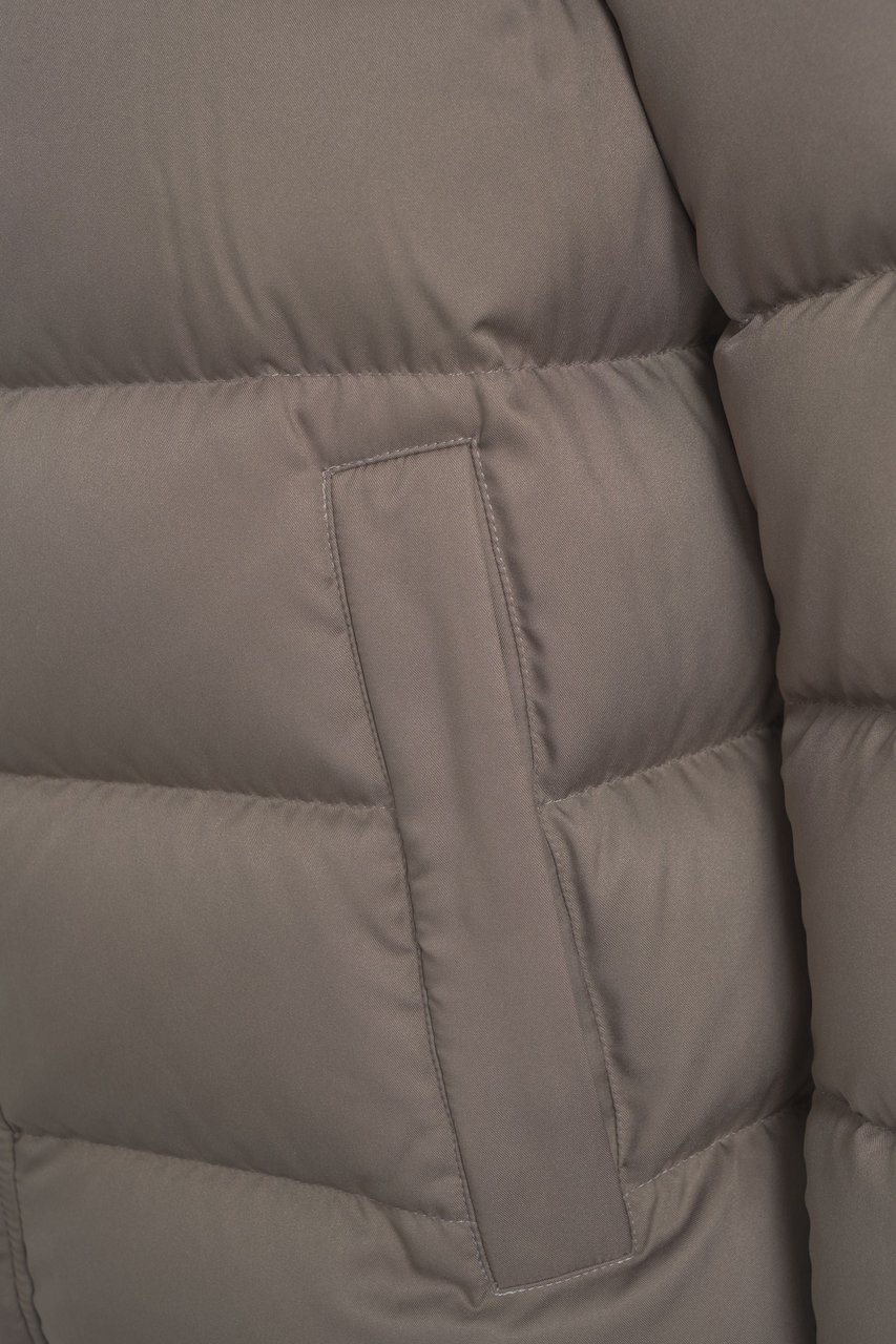 Herno Down jacket with faux fur collar Grijs