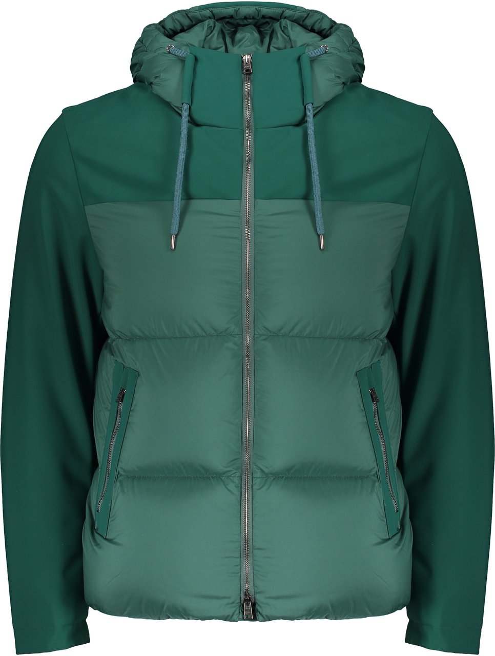 Herno Modern green padded jacket with hood Groen