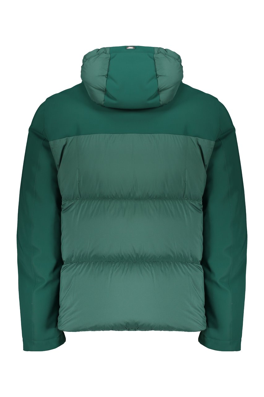 Herno Modern green padded jacket with hood Groen