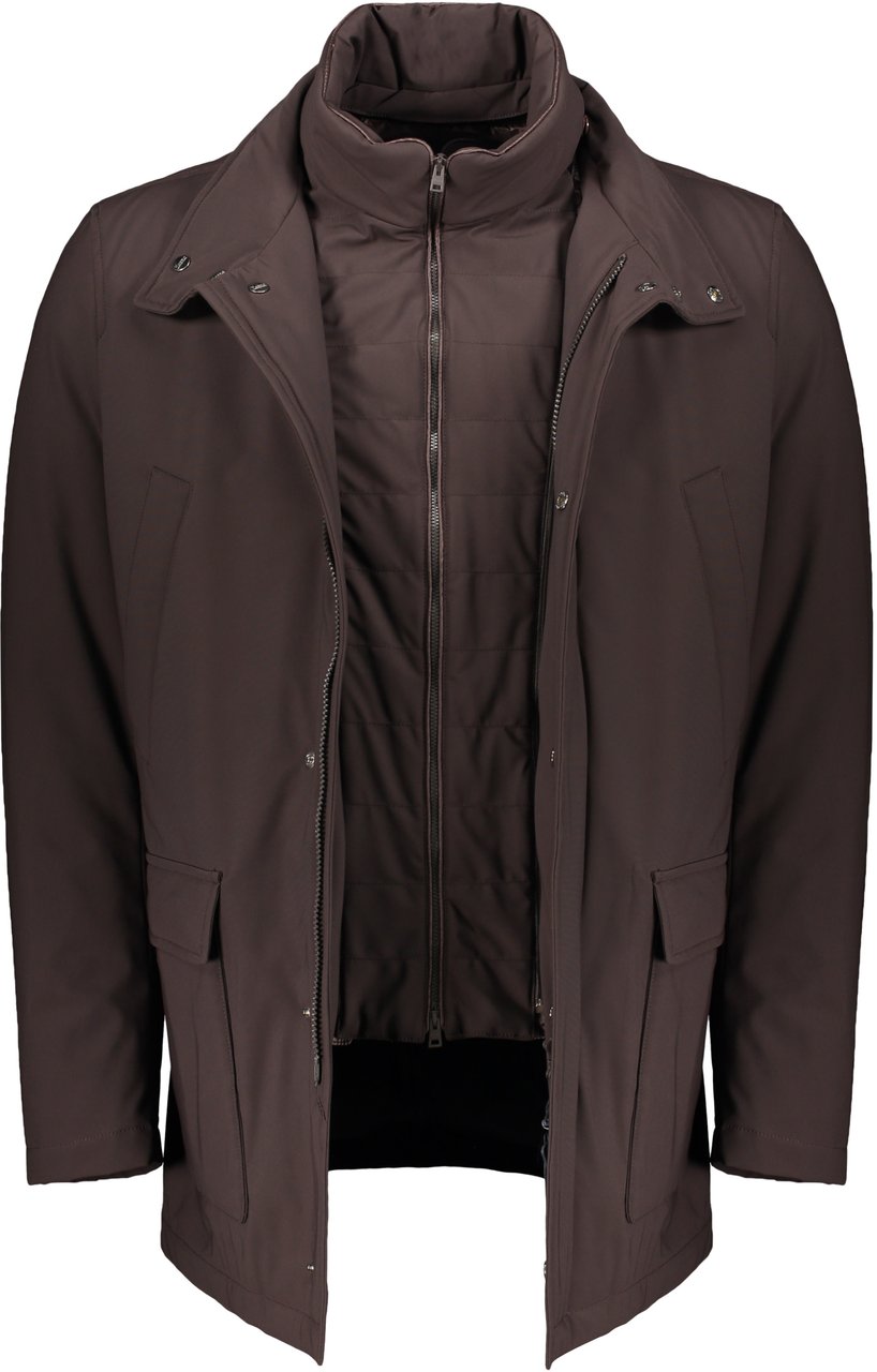 Herno Brown padded jacket with adjustable hood Bruin