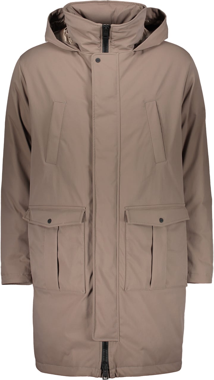 Herno Beige jacket with hood and pockets Bruin
