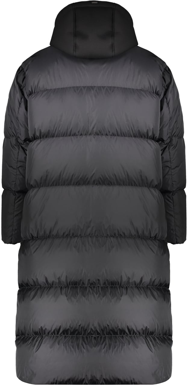 Herno Long hooded down jacket Zwart