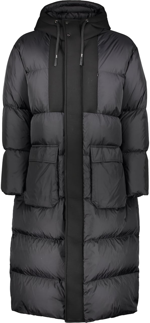 Herno Long hooded down jacket Zwart
