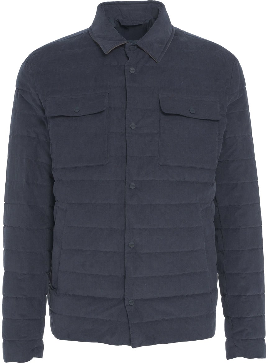Herno Neddlecord down jacket Blauw