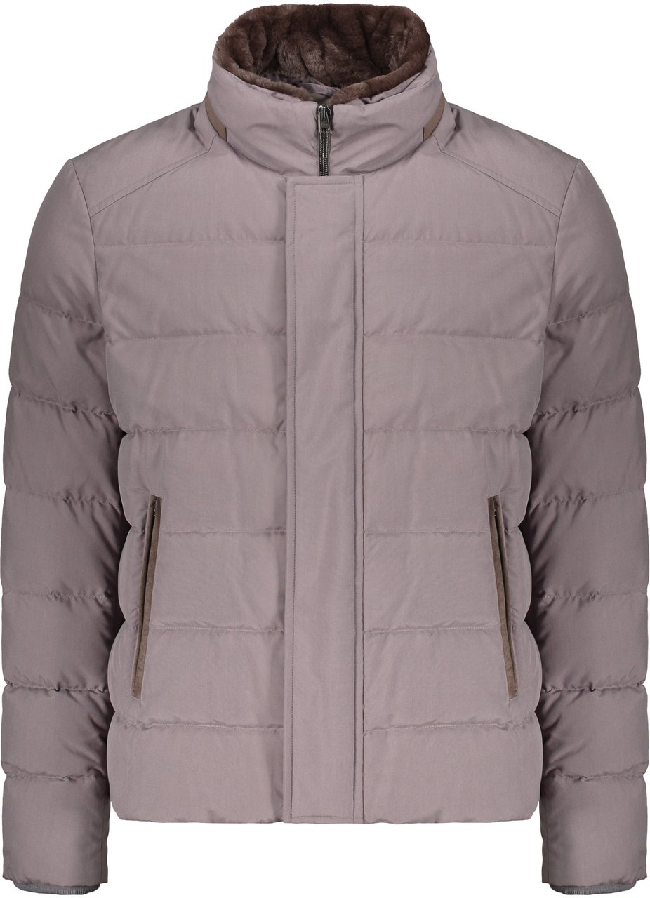 Herno Down jacket with zipper and automatic buttons Grijs