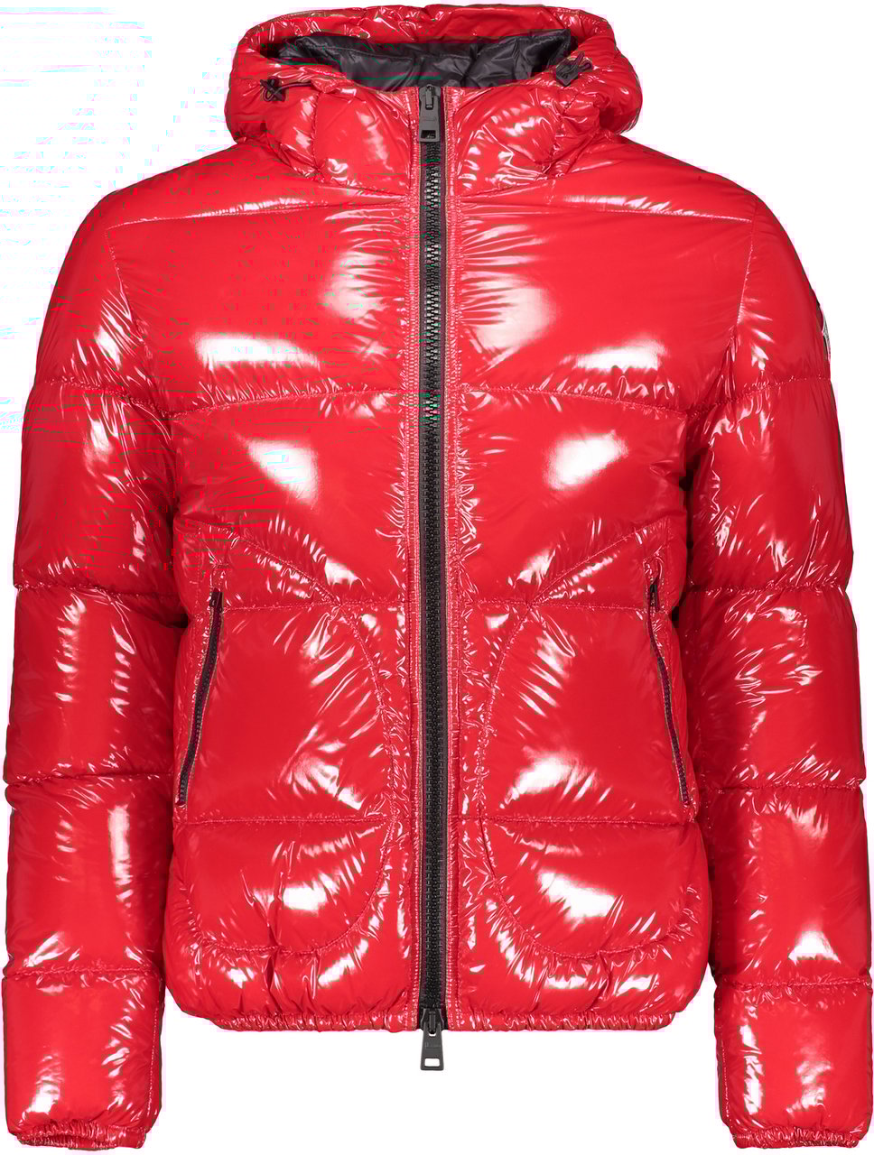 Herno Hooded shiny down jacket Rood