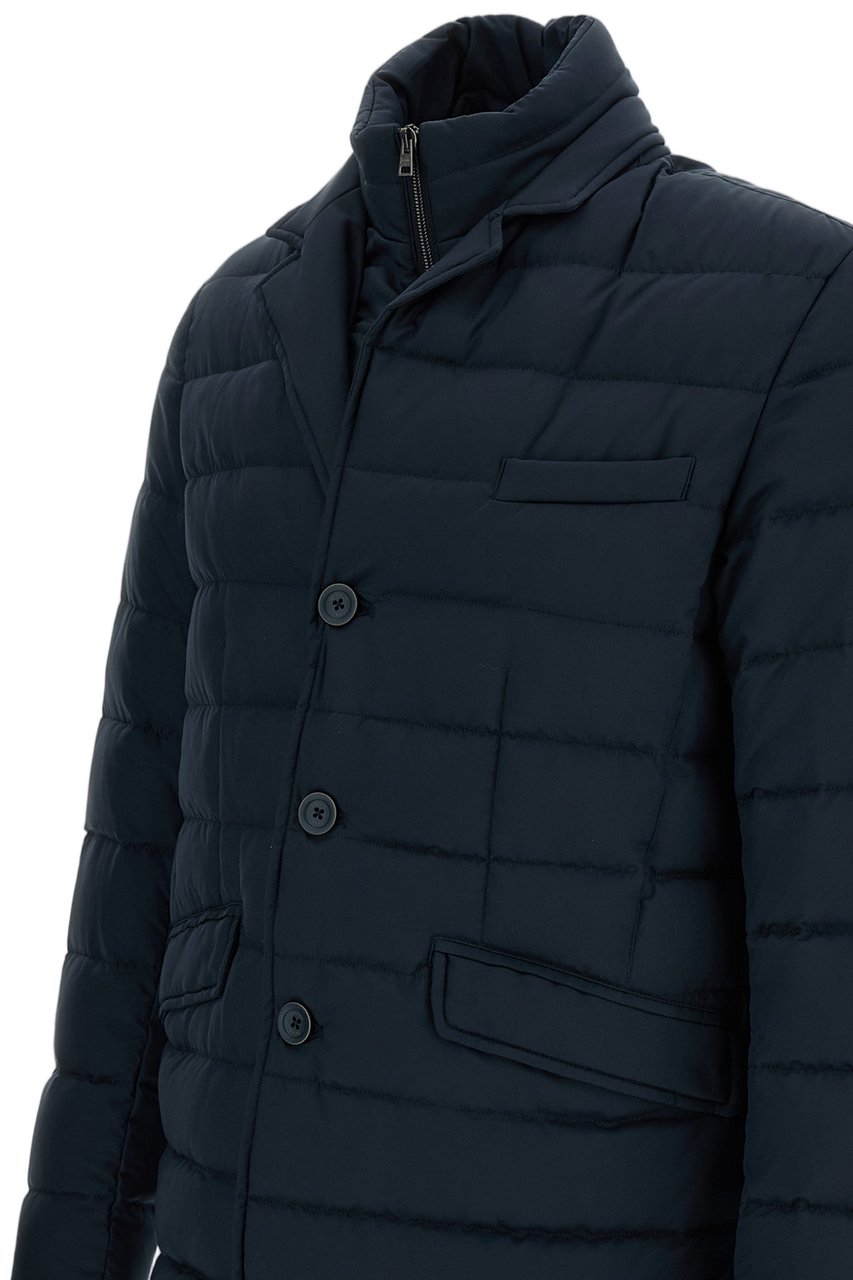 Herno Blue Arendelle Technical Fabric Quilted Jacket Blauw