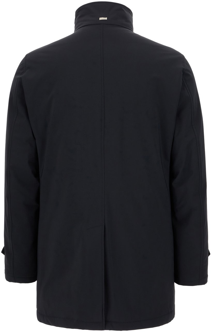Herno Midnight blue stretch nylon down jacket Blauw