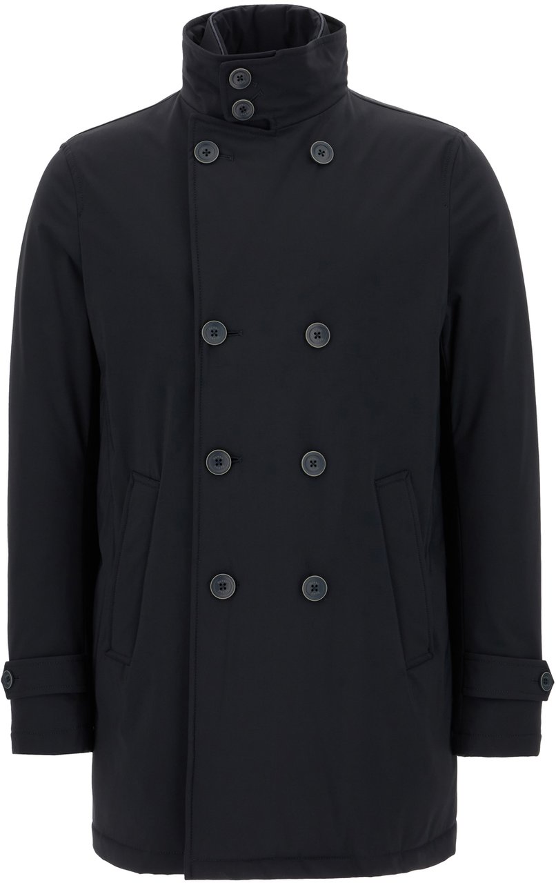 Herno Midnight blue stretch nylon down jacket Blauw