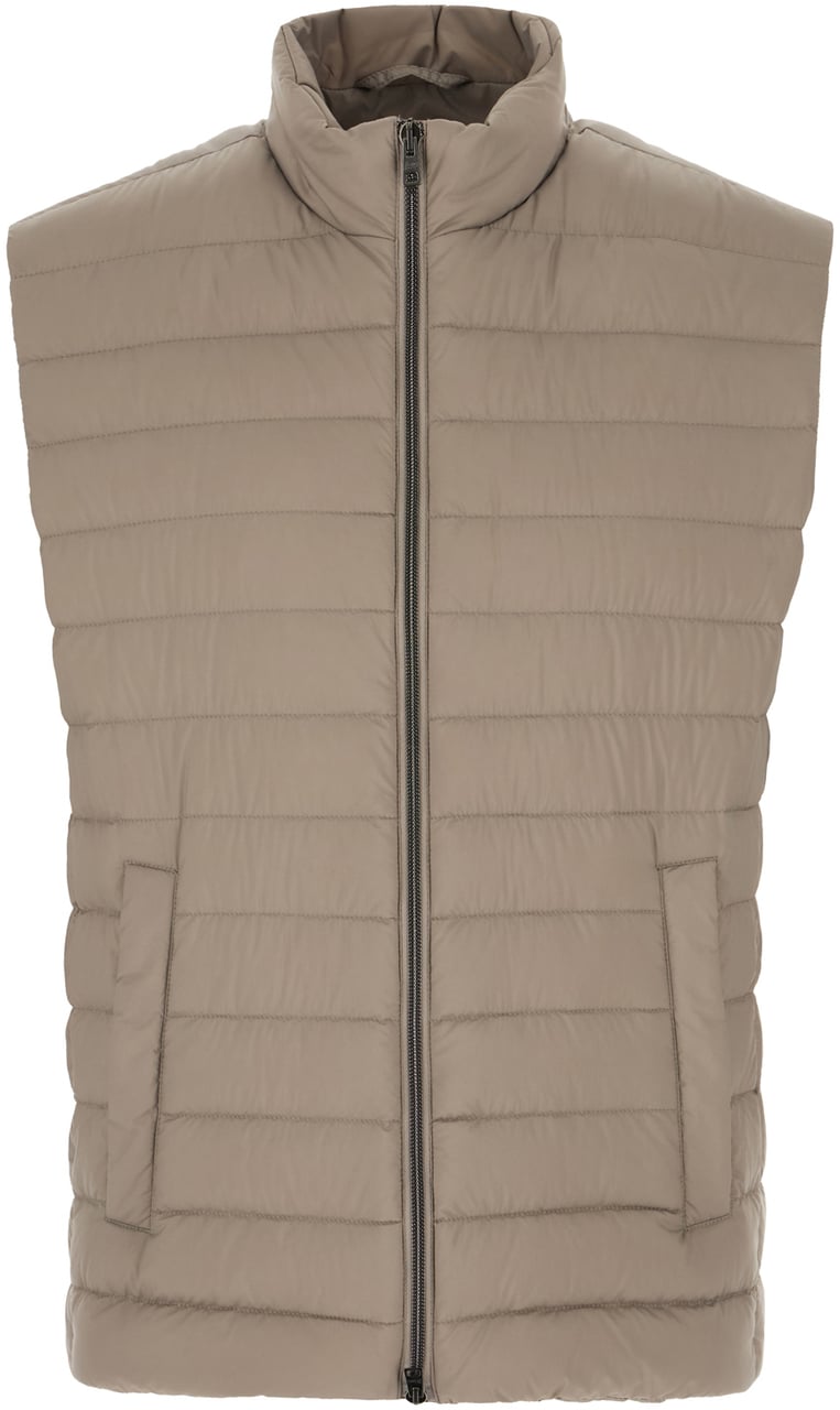 Herno Herno Dove grey nylon sleeveless down jacket Grijs