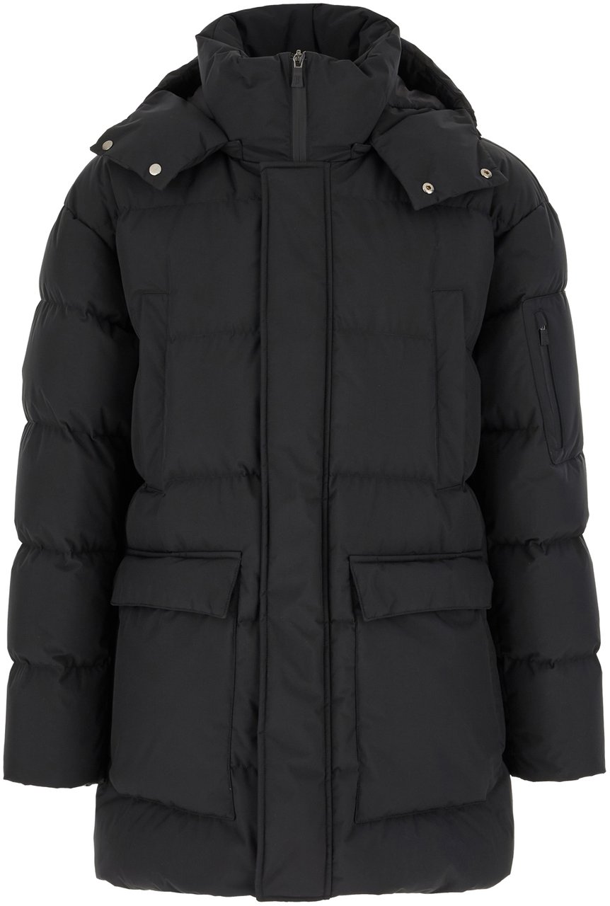 Herno Black nylon down jacket Zwart