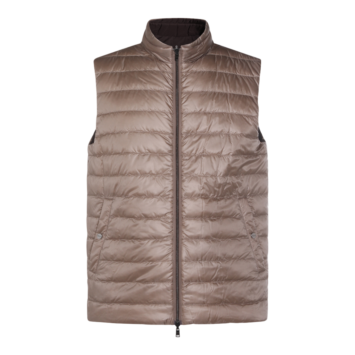 Herno Tailored Men's Coat with Structured Fit and Clean Lines Bruin