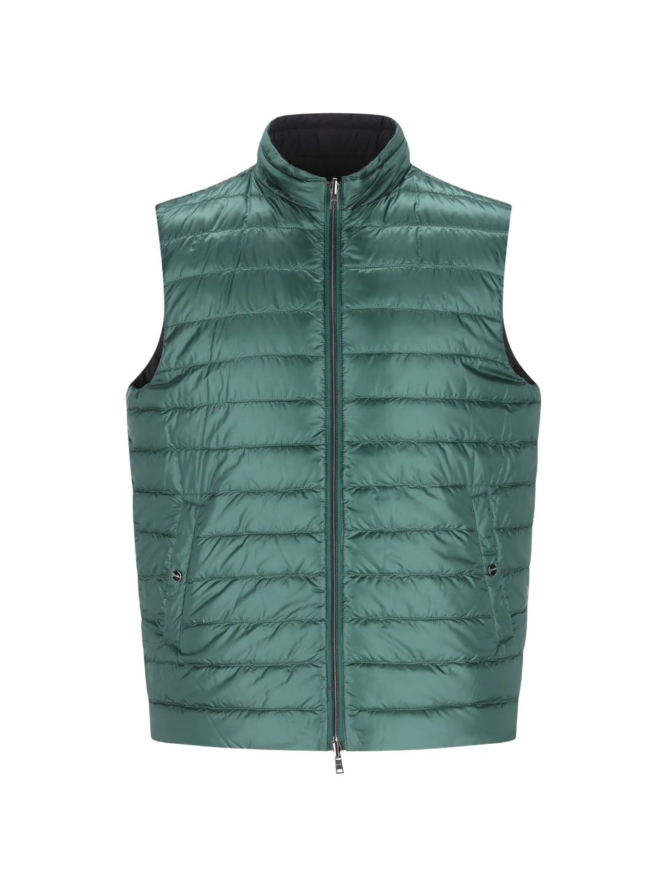 Herno Green Piumino Reversibile Smanicato Puffer Vest Groen