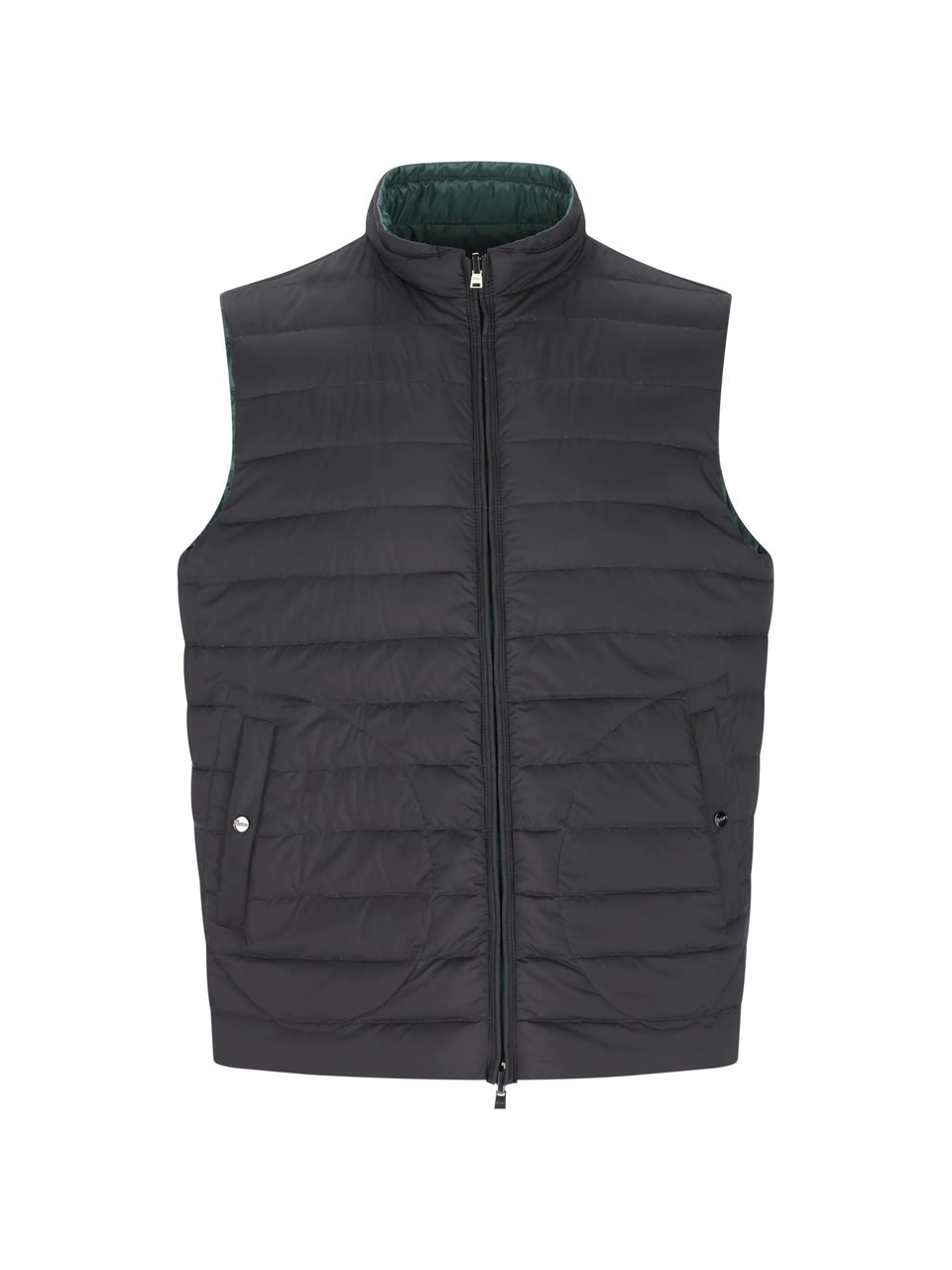 Herno Green Piumino Reversibile Smanicato Puffer Vest Groen