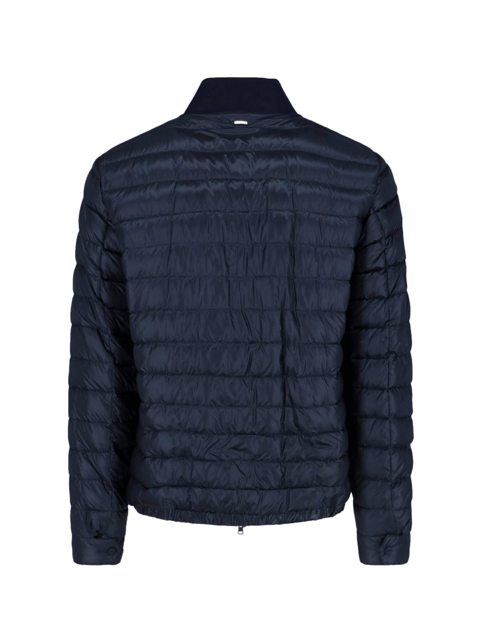 Herno Tailored Black Casual Jacket With High Collar And Seam Detailing Blauw