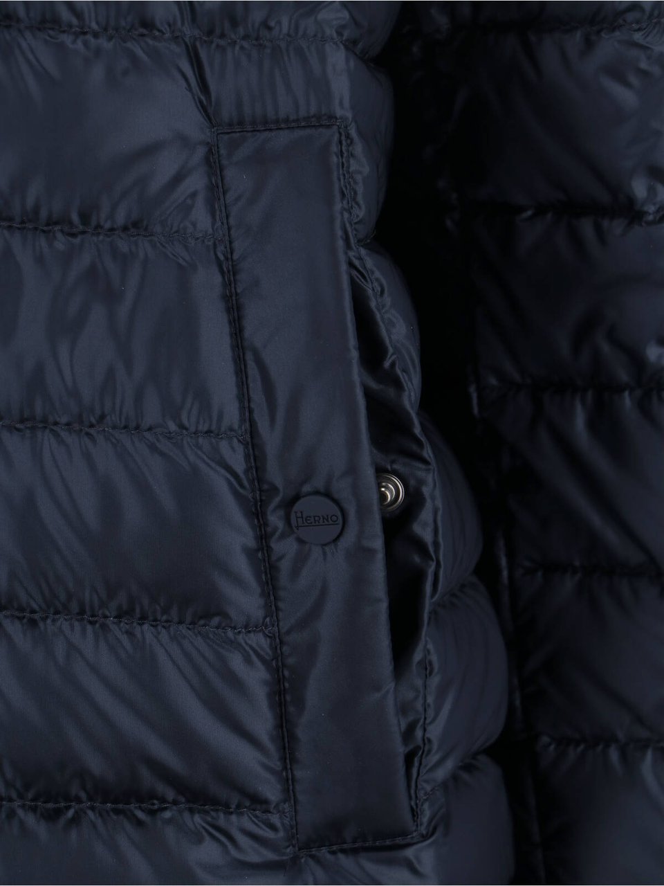 Herno Tailored Black Casual Jacket With High Collar And Seam Detailing Blauw