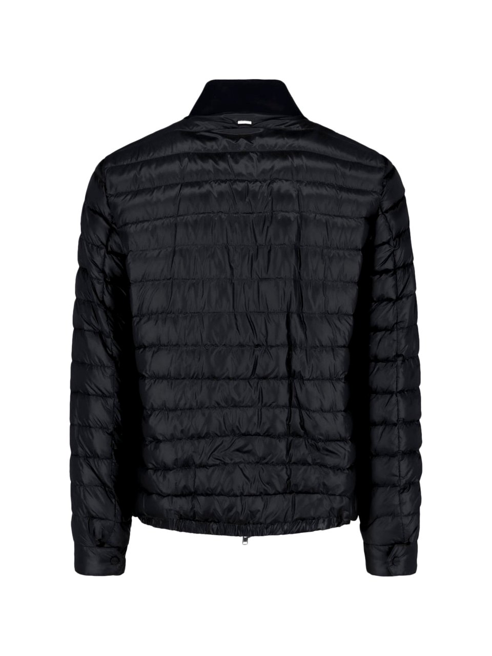 Herno Fitted Jacket With High Collar And Side Pockets Zwart