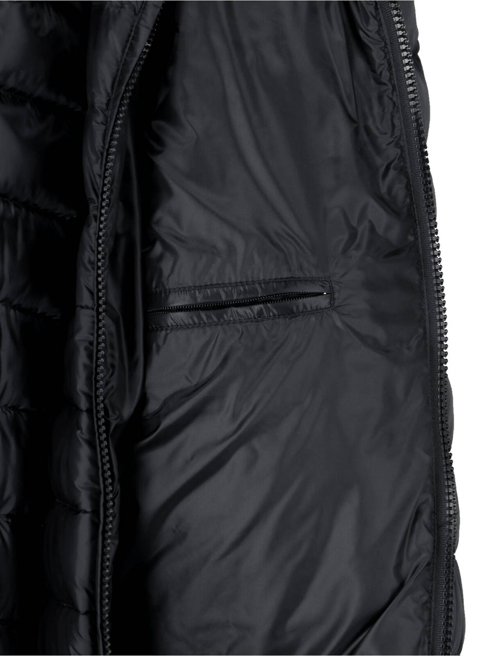Herno Fitted Jacket With High Collar And Side Pockets Zwart
