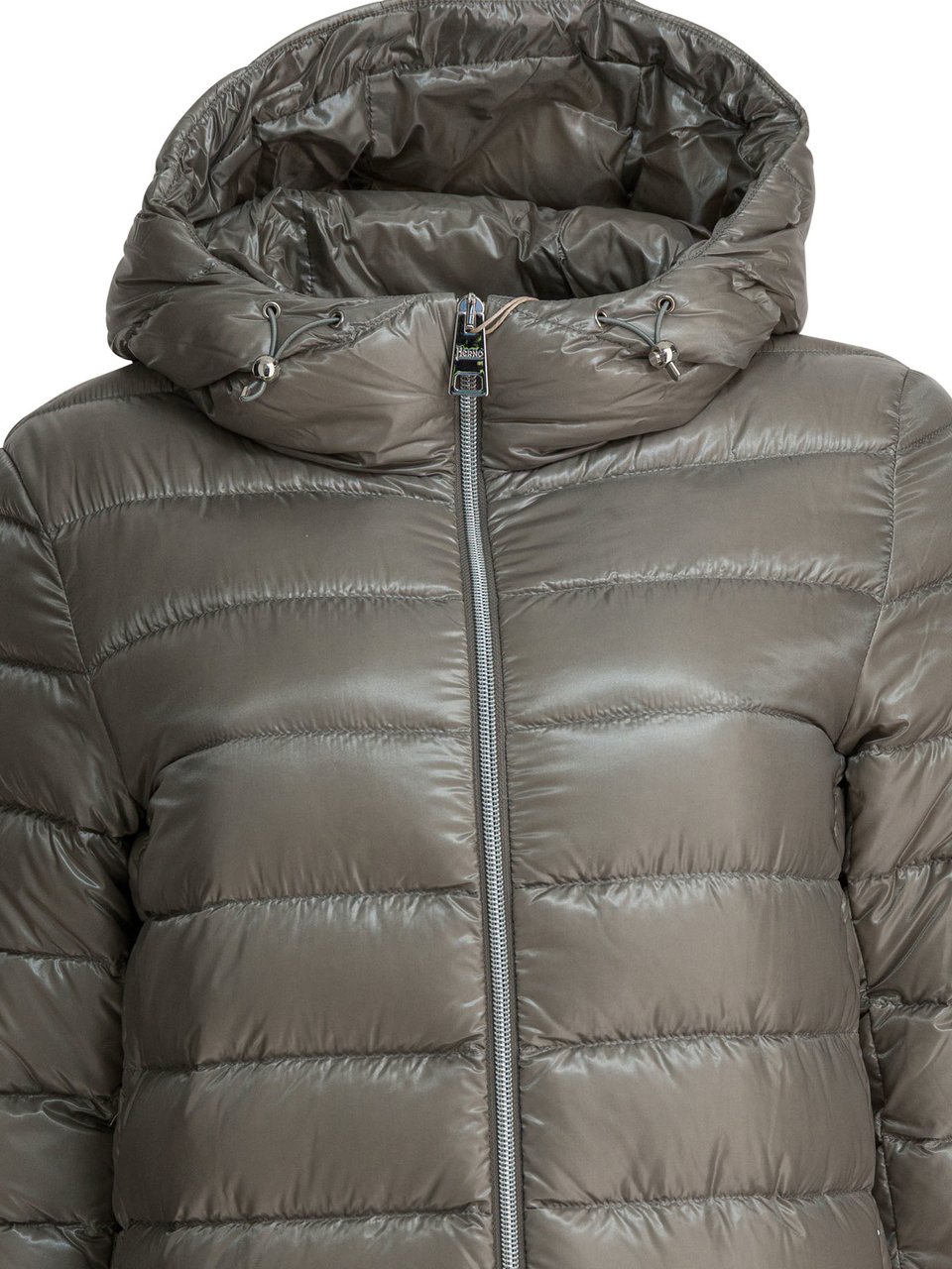 Herno Long "Resort" Down Jacket in Ultralight Nylon Grijs