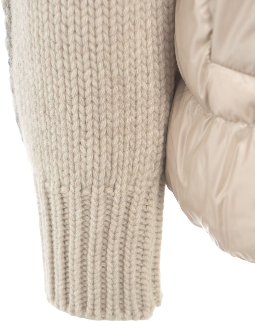 Herno Down jacket with knit sleeves Beige