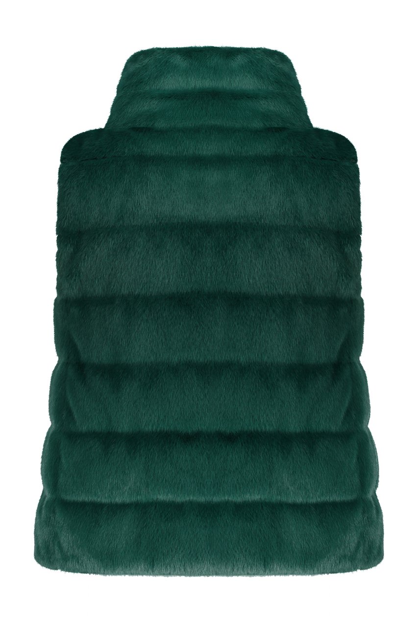 Herno Elegant sleeveless vest in faux fur Groen