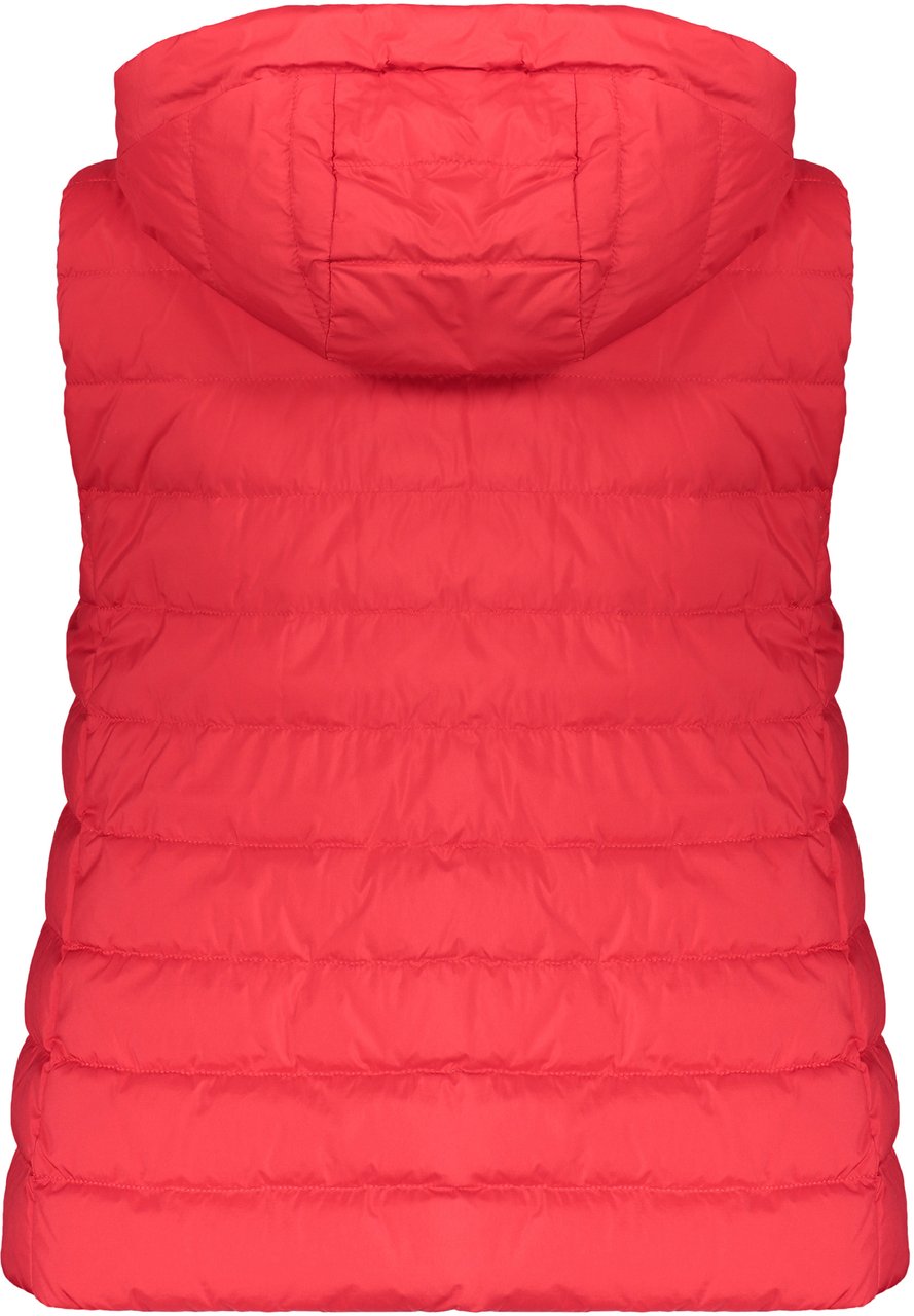 Herno Red puffy jacket without sleeves with reversible hood Rood