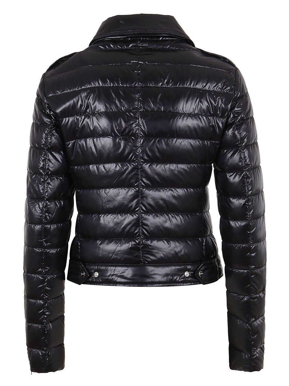 Herno Lightweight Biker Jacket With Diagonal Zip Closure Zwart