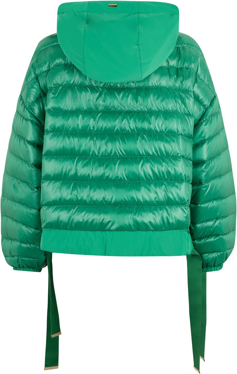 Herno Bright green down jacket with hood Groen