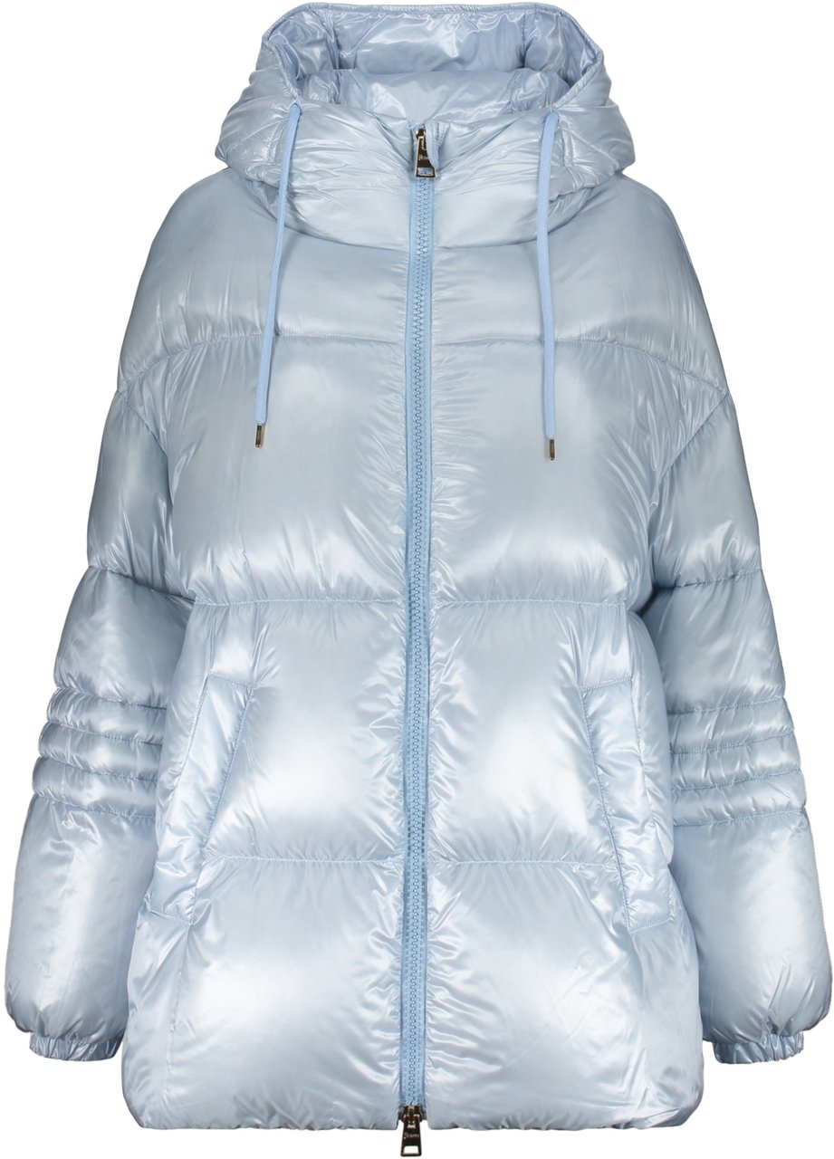 Herno Elegant winter jacket with hood Lichtblauw
