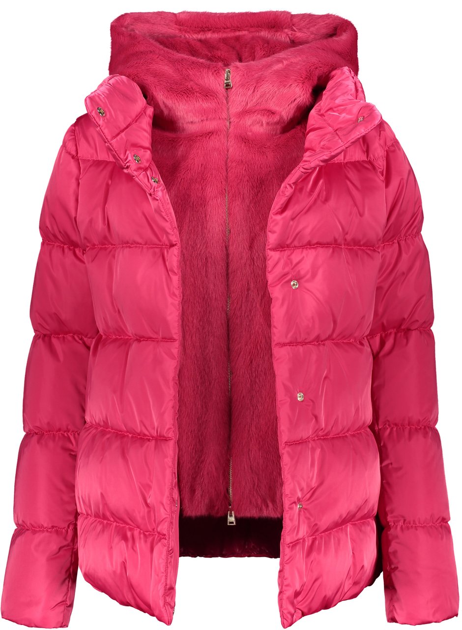Herno Modern pink padded jacket with hood Roze